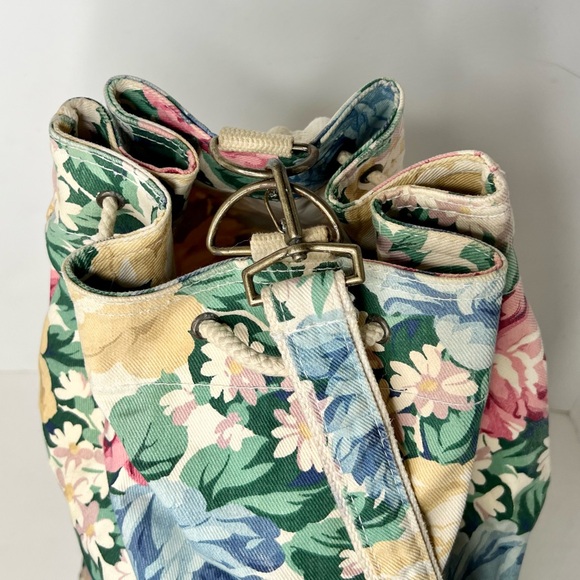 Vintage LaCrosse American Style Sports and Tradition Floral Canvas Tote Bag - Picture 5 of 8